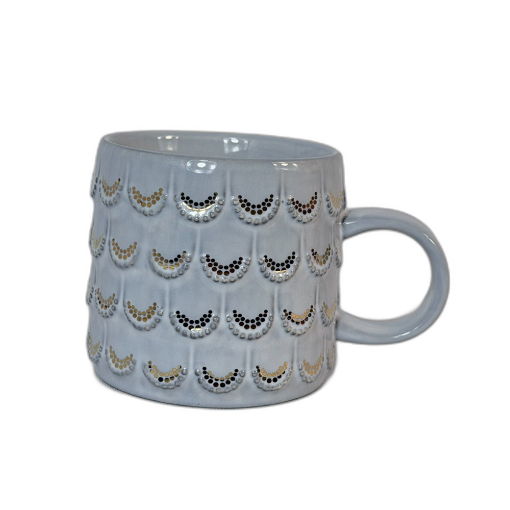 Starbucks Anniversary Mug Siren Mermaid Scales 3D 2016 Coffee Cup White Metallic